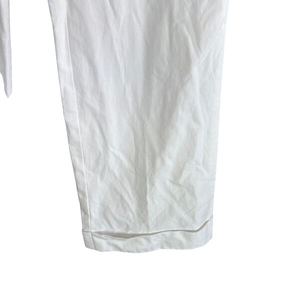 Brooks Brothers Cuffed Straight Leg Pants 6 White Trousers Tennis Prep Coastal - Picture 4 of 6